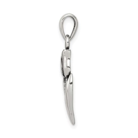 Sterling Silver Tulip Flower Pendant, Detailed Floral Design, Nature-Inspired Charm for Women
