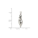 Sterling Silver Tulip Flower Pendant, Detailed Floral Design, Nature-Inspired Charm for Women