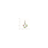 Sterling Silver Fish Charm with Green Fins and Black Spots, Whimsical Ocean Theme Pendant
