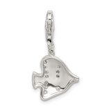 Multi-colored Enameled Fish Charm Pendant in Real 925 Sterling Silver