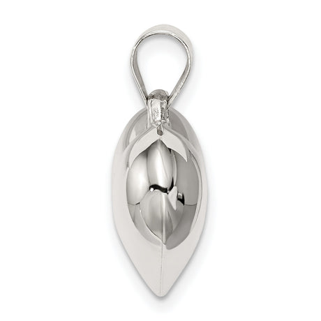 Sterling Silver Heart Pendant, Puffed Heart Charm with High Polish Finish for Women