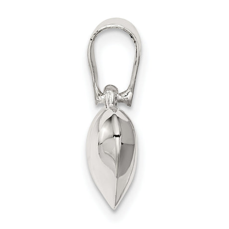 Sterling Silver Heart Pendant, Polished Puffed Charm, Minimalist Romantic Jewelry for Women