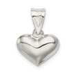 Sterling Silver Heart Pendant, Polished Puffed Charm, Minimalist Romantic Jewelry for Women