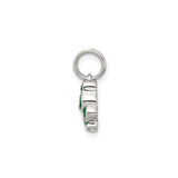 Sterling Silver Frog Charm Pendant with Green Enamel Detailing, Whimsical Animal Jewelry