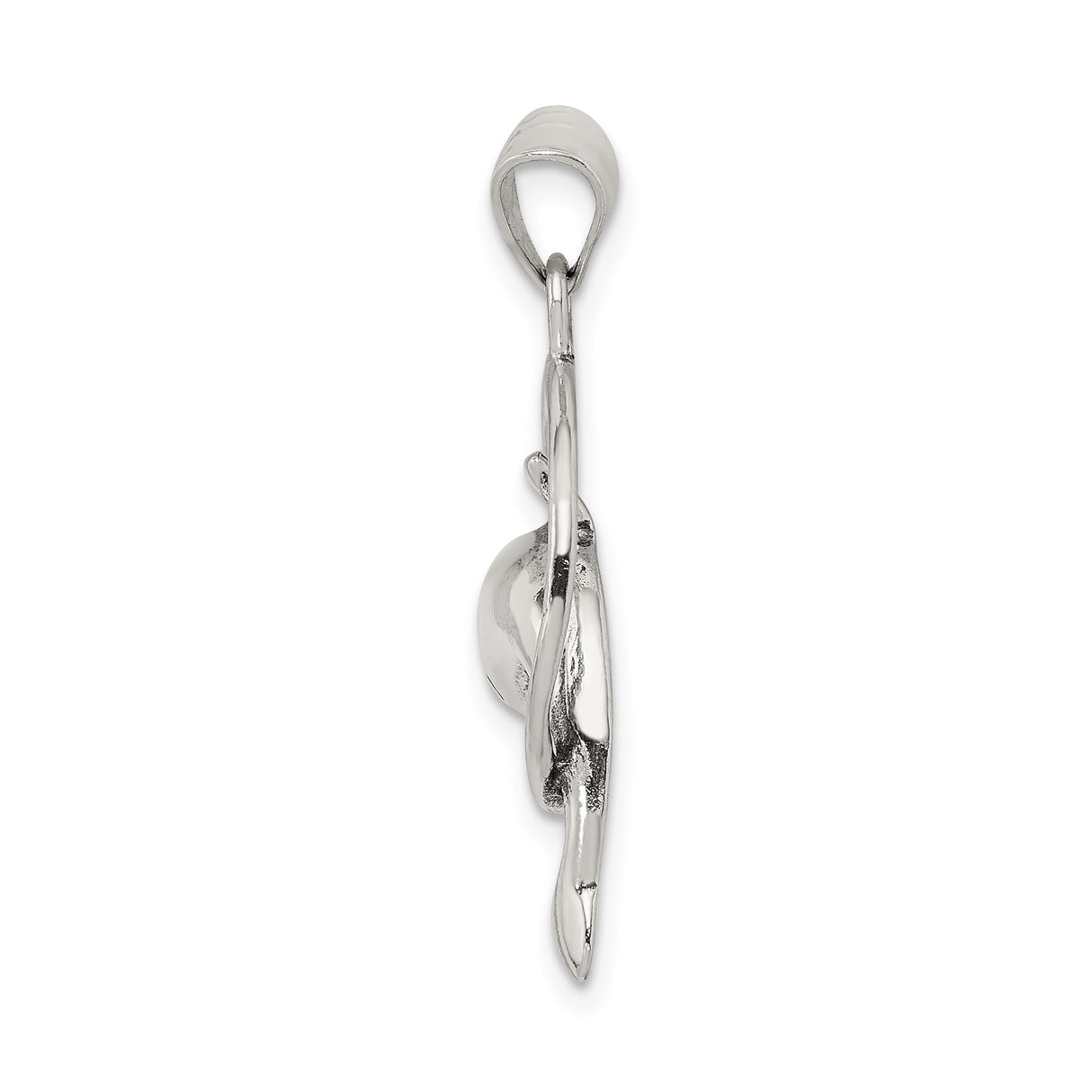 Sterling Silver Dolphin Pendant with Circular Frame, Ocean Theme Marine Jewelry for Women