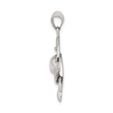 Sterling Silver Dolphin Pendant with Circular Frame, Ocean Theme Marine Jewelry for Women