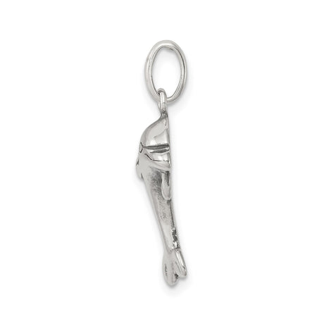 Sterling Silver Dolphin Pendant with Jumping Dolphin Design, Ocean Theme Jewelry for Women and Teens