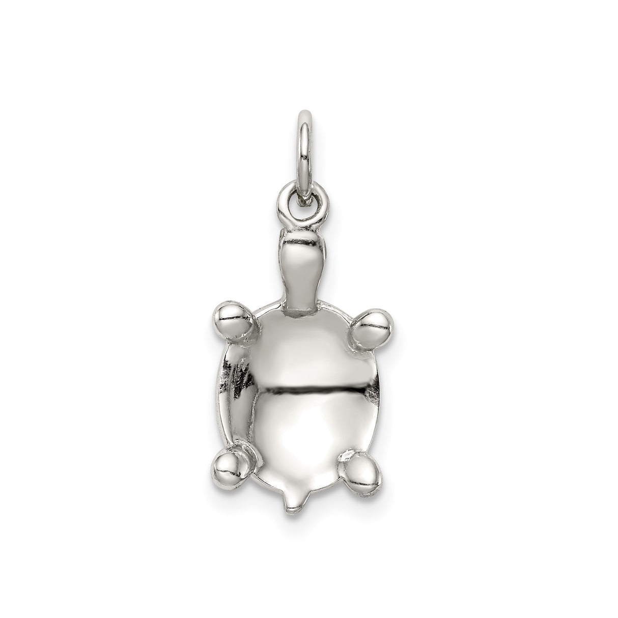 Sterling Silver Turtle Pendant with Green Enamel Shell, Ocean Animal Charm Jewelry