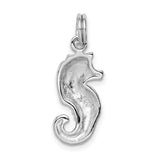 Aqua Green Glitter Seahorse Charm Pendant in Real 925 Sterling Silver