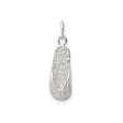 Sterling Silver Flip Flop Sandal Pendant Charm, Beach Vacation Jewelry for Women