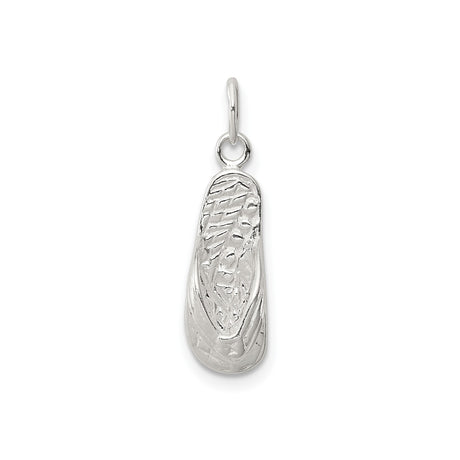 Sterling Silver Flip Flop Sandal Pendant Charm, Beach Vacation Jewelry for Women