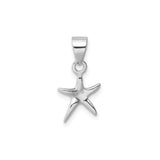 Sterling Silver Starfish Pendant, Polished Nautical Ocean-Inspired Jewelry for Women