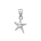 Sterling Silver Starfish Pendant, Polished Nautical Ocean-Inspired Jewelry for Women