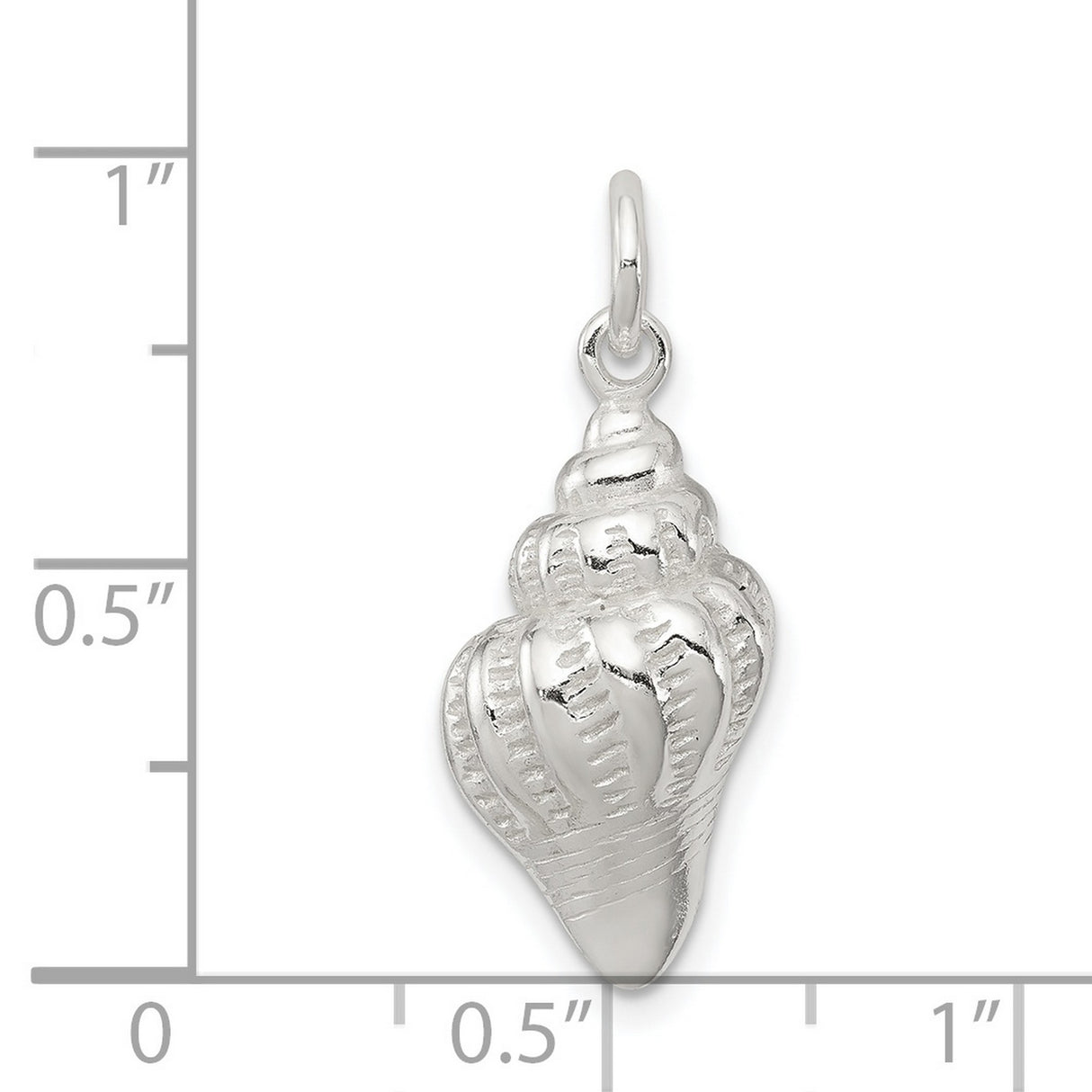 Seashell Charm Pendant in Real 925 Sterling Silver