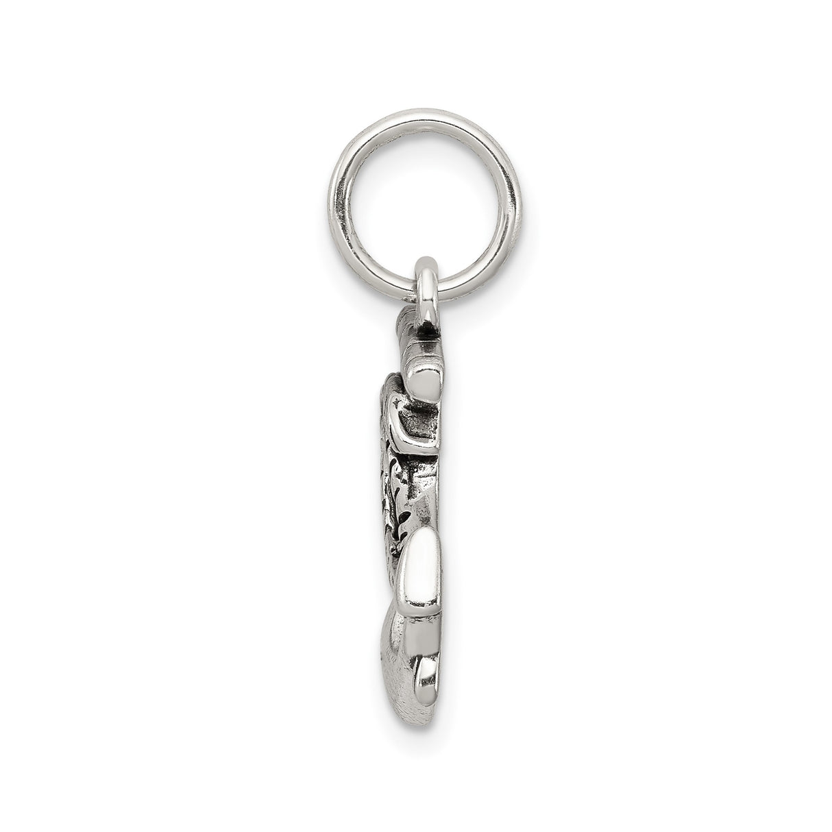 Sterling Silver Anchor Pendant with Twisted Rope Accents, Nautical Christian Symbol for Men and Women