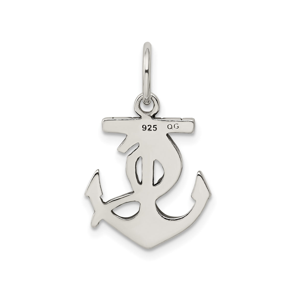 Sterling Silver Anchor Pendant with Twisted Rope Accents, Nautical Christian Symbol for Men and Women