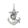 Sterling Silver Anchor Pendant with Twisted Rope Accents, Nautical Christian Symbol for Men and Women
