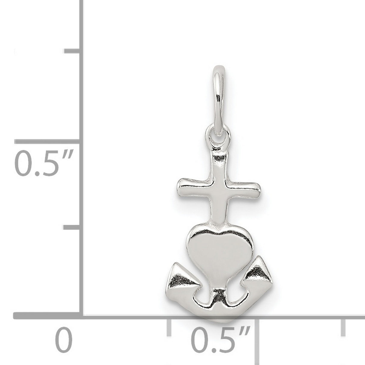 Hope, Faith, and Charity 15x7mm Charm Pendant in Real 925 Sterling Silver