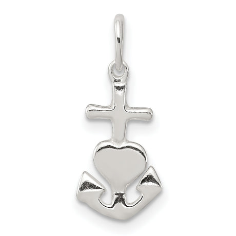 Hope, Faith, and Charity 15x7mm Charm Pendant in Real 925 Sterling Silver