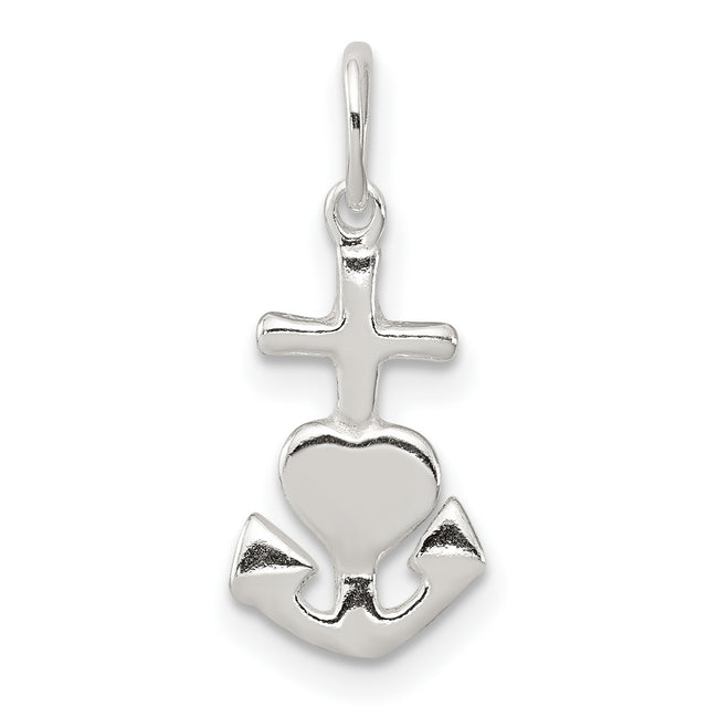Hope, Faith, and Charity 15x7mm Charm Pendant in Real 925 Sterling Silver