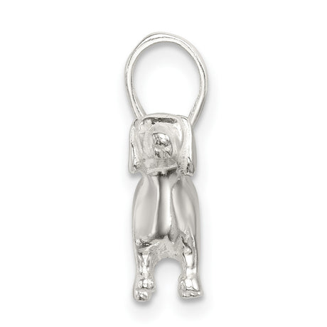 Sterling Silver Dachshund Pendant, Smooth Polished Dog Charm, Animal Jewelry for Women