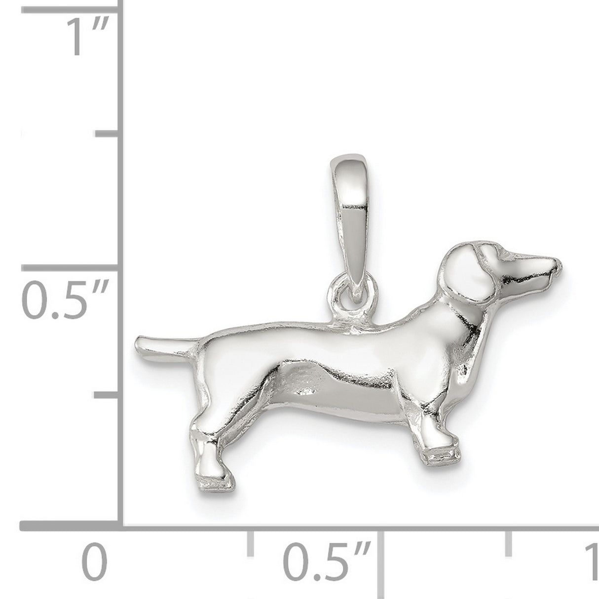 Sterling Silver Dachshund Pendant, Smooth Polished Dog Charm, Animal Jewelry for Women