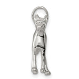 Sterling Silver Dog Pendant with Canine Silhouette, Minimalist Pet Memorial Charm