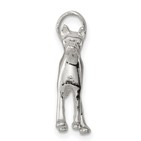 Sterling Silver Dog Pendant with Canine Silhouette, Minimalist Pet Memorial Charm