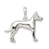 Sterling Silver Dog Pendant with Canine Silhouette, Minimalist Pet Memorial Charm