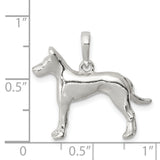 Sterling Silver Dog Pendant with Canine Silhouette, Minimalist Pet Memorial Charm