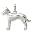 Sterling Silver Dog Pendant with Canine Silhouette, Minimalist Pet Memorial Charm