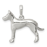 Sterling Silver Dog Pendant with Canine Silhouette, Minimalist Pet Memorial Charm