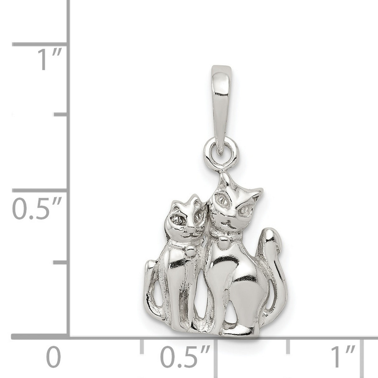 Cats Charm Pendant in Real 925 Sterling Silver