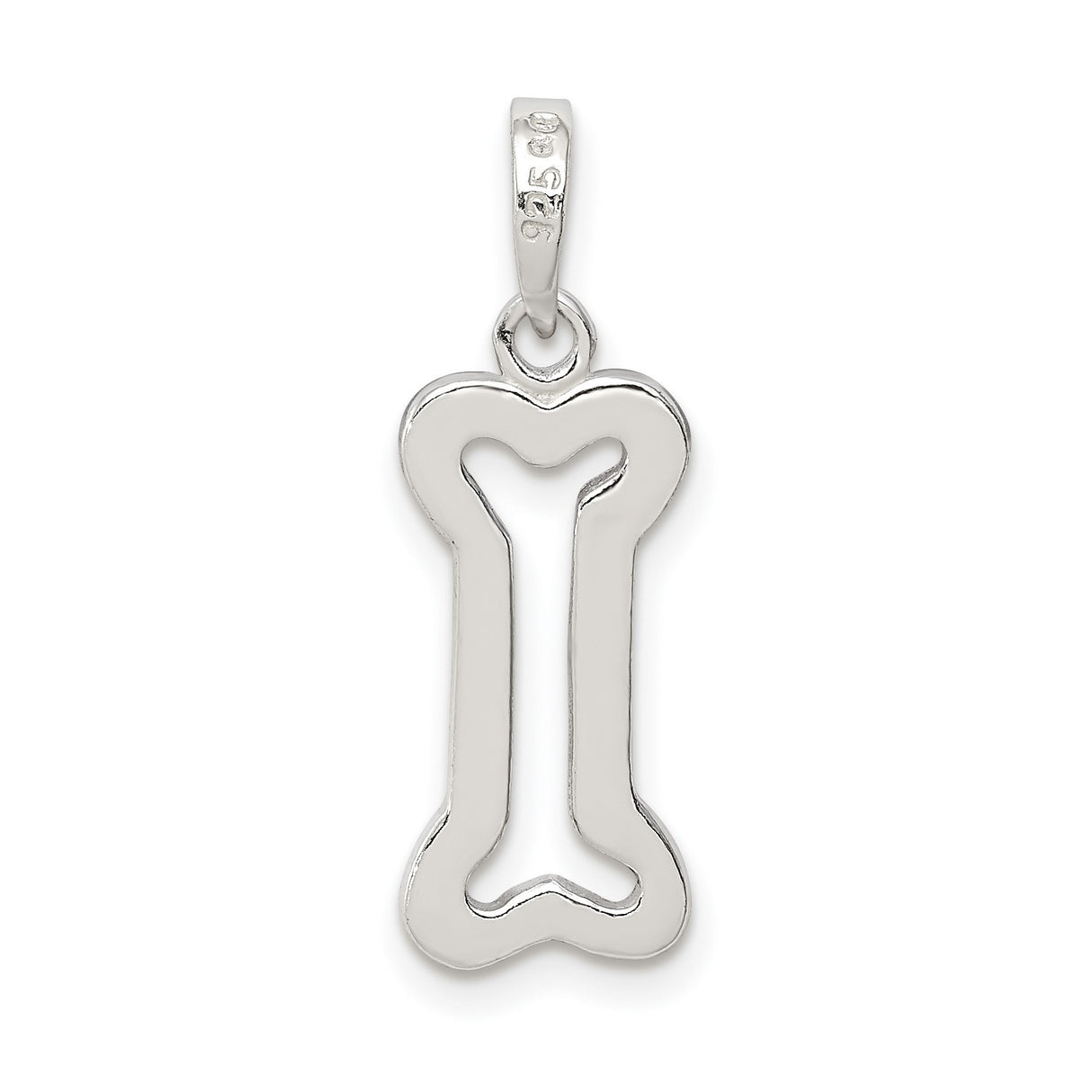 Sterling Silver Dog Bone Pendant with Open Design, Pet Companionship Symbol, Unisex Memorial Charm