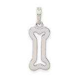 Sterling Silver Dog Bone Pendant with Open Design, Pet Companionship Symbol, Unisex Memorial Charm