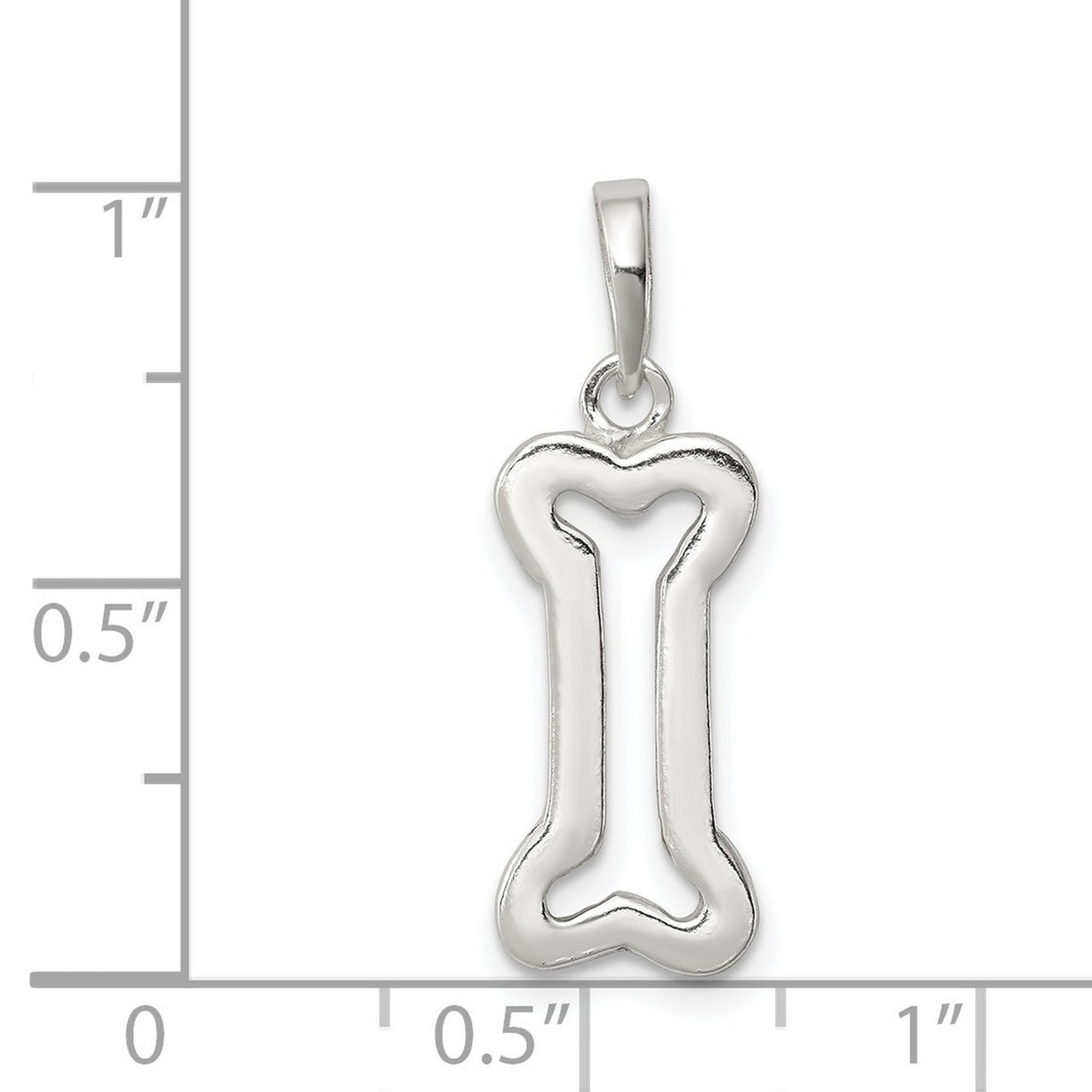 Sterling Silver Dog Bone Pendant with Open Design, Pet Companionship Symbol, Unisex Memorial Charm