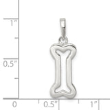 Sterling Silver Dog Bone Pendant with Open Design, Pet Companionship Symbol, Unisex Memorial Charm
