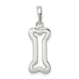 Sterling Silver Dog Bone Pendant with Open Design, Pet Companionship Symbol, Unisex Memorial Charm
