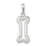 Sterling Silver Dog Bone Pendant with Open Design, Pet Companionship Symbol, Unisex Memorial Charm
