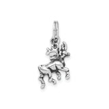 Sterling Silver Capricorn Pendant with Detailed Zodiac Goat Design, Unisex Horoscope Charm