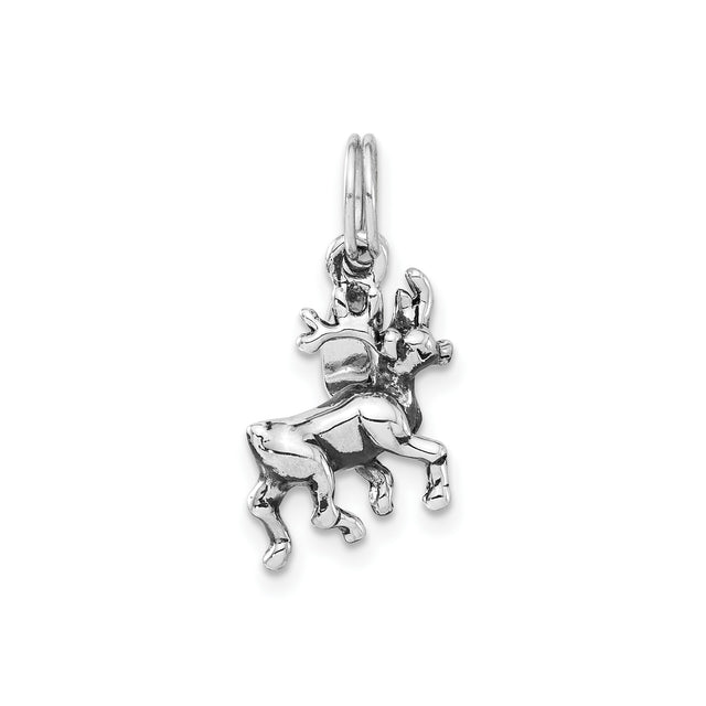 Sterling Silver Capricorn Pendant with Detailed Zodiac Goat Design, Unisex Horoscope Charm