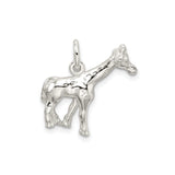 Sterling Silver Giraffe Charm Pendant with Detailed Safari Animal Design