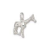 Sterling Silver Giraffe Charm Pendant with Detailed Safari Animal Design