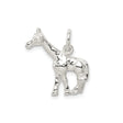 Sterling Silver Giraffe Charm Pendant with Detailed Safari Animal Design