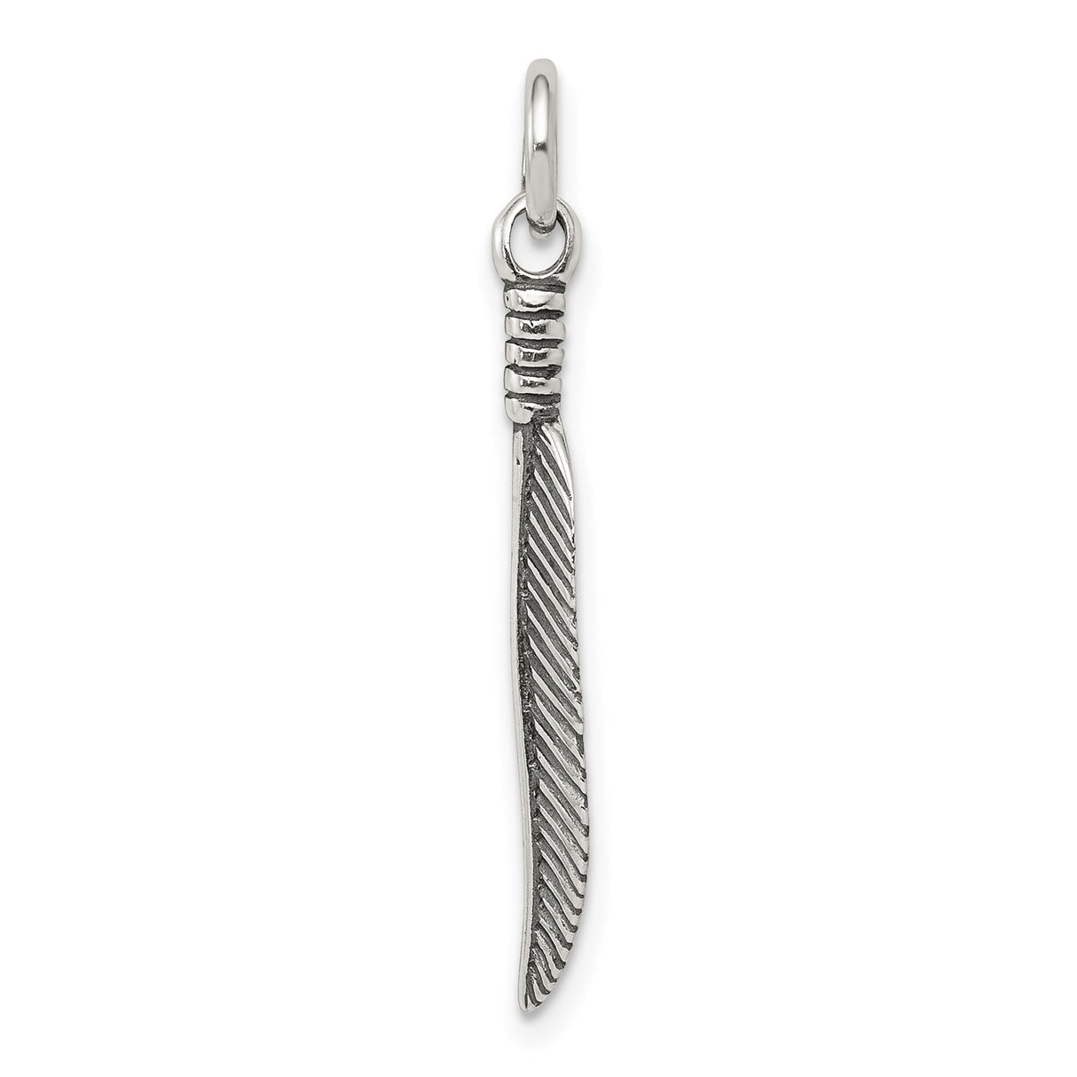 Sterling Silver Feather Pendant, Boho Tribal Design, Symbol of Freedom and Spirituality