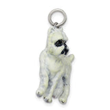 Sterling Silver Bulldog Pendant with Enamel Detailing, Realistic Dog Charm for Necklace or Bracelet