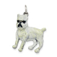 Sterling Silver Bulldog Pendant with Enamel Detailing, Realistic Dog Charm for Necklace or Bracelet