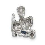 Enamel Grey and White Cat playing with Ball Charm Pendant in Real 925 Sterling Silver
