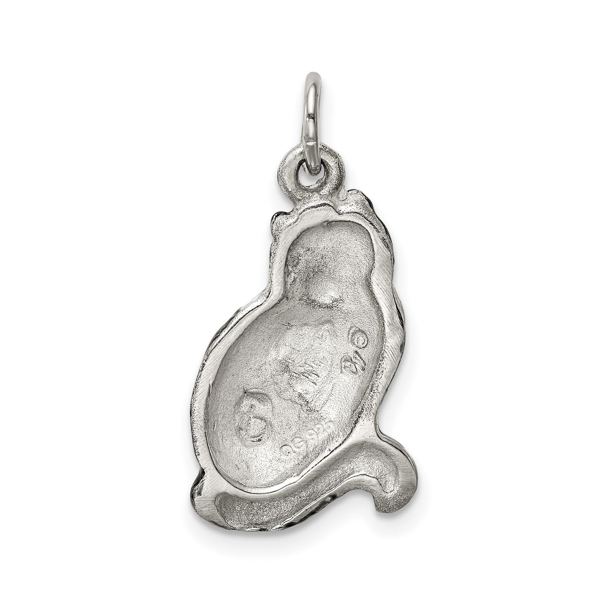 Enamel Black and White Cat Charm Pendant in Real 925 Sterling Silver