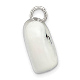 Sterling Silver Charm Pendant with White Enamel Baby Seal Design, Marine Life Theme